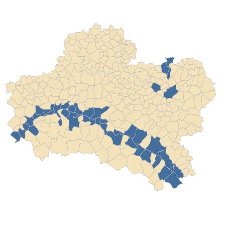 Répartition de Butomus umbellatus L. dans le Loiret