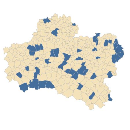 Répartition de Callitriche stagnalis Scop. dans le Loiret