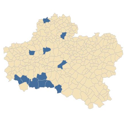 Répartition de Callitriche hamulata Kütz. ex W.D.J.Koch dans le Loiret