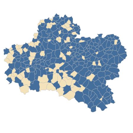 Répartition de Acer campestre L. dans le Loiret