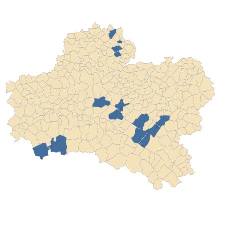 Répartition de Cuscuta epithymum (L.) L. subsp. epithymum dans le Loiret