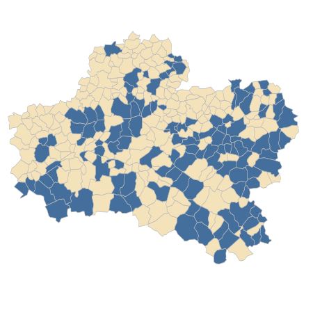 Répartition de Carex riparia Curtis dans le Loiret