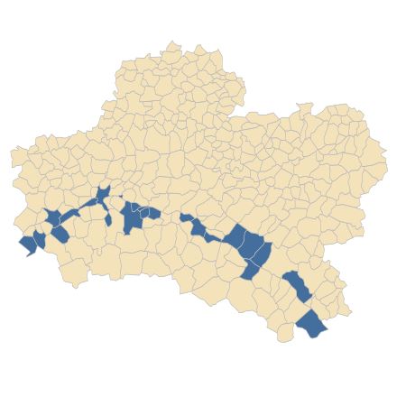 Répartition de Equisetum x moorei Newman dans le Loiret