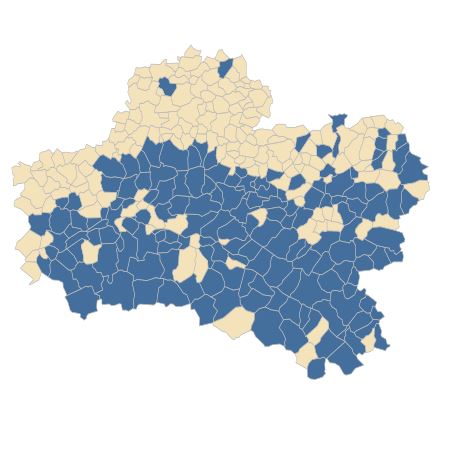 Répartition de Achillea ptarmica L. dans le Loiret