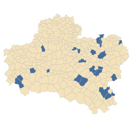 Répartition de Carex vulpina L. dans le Loiret