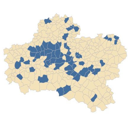 Répartition de Centaurea nigra L. dans le Loiret