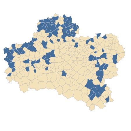 Répartition de Centaurea scabiosa L. dans le Loiret