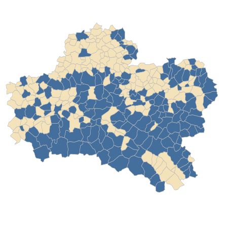 Répartition de Centaurium erythraea Rafn dans le Loiret