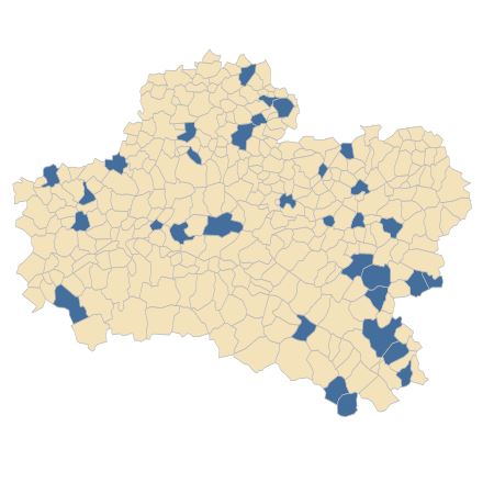 Répartition de Centaurium pulchellum (Sw.) Druce dans le Loiret