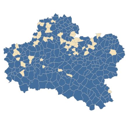 Répartition de Cerastium fontanum Baumg. dans le Loiret