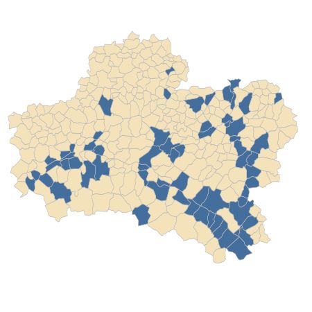 Répartition de Ceratophyllum demersum L. dans le Loiret