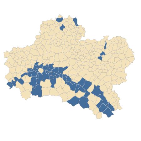 Répartition de Chondrilla juncea L. dans le Loiret