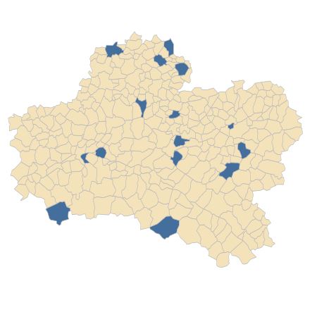 Répartition de Aegopodium podagraria L. dans le Loiret