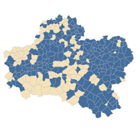 Répartition de Clematis vitalba L. dans le Loiret