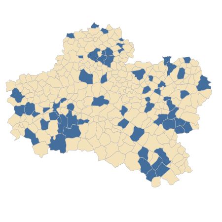 Répartition de Aesculus hippocastanum L. dans le Loiret