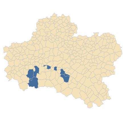 Répartition de Coincya monensis subsp. cheiranthos (Vill.) Aedo, Leadlay & Muñoz Garm. dans le Loiret