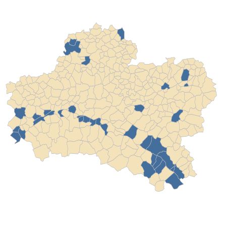 Répartition de Conium maculatum L. dans le Loiret