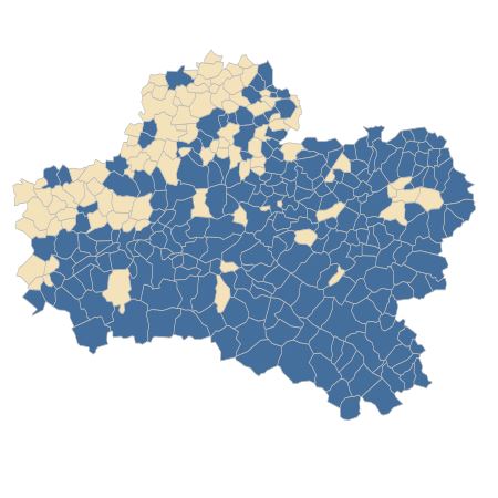 Répartition de Convolvulus sepium L. dans le Loiret