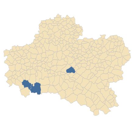 Répartition de Ajuga x hampeana A.Braun & Vatke dans le Loiret