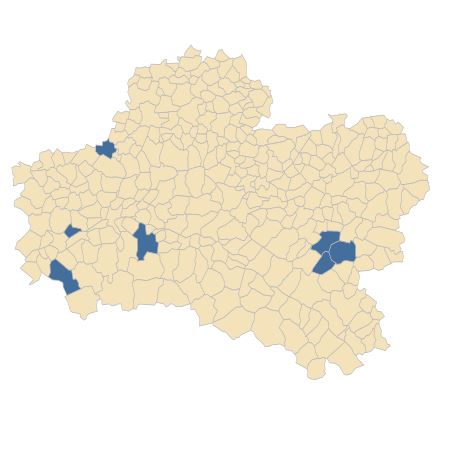 Répartition de Pyrus communis L. subsp. communis dans le Loiret