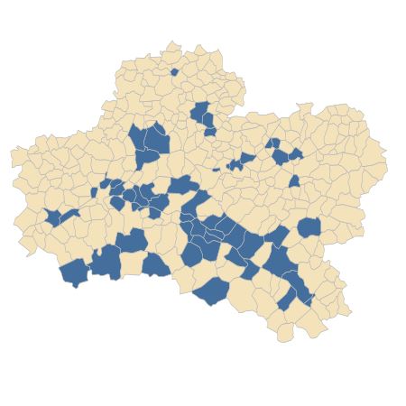 Répartition de Corynephorus canescens (L.) P.Beauv. dans le Loiret