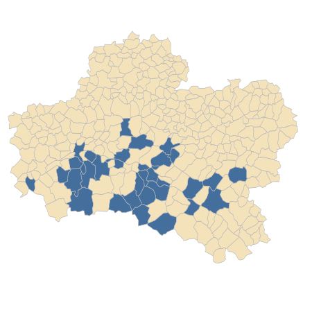 Répartition de Crassula tillaea Lest.-Garl. dans le Loiret