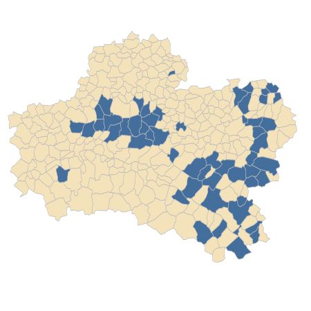 Répartition de Crataegus germanica (L.) Kuntze dans le Loiret