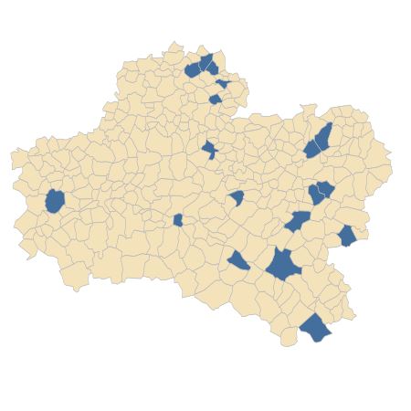 Répartition de Odontites vernus subsp. serotinus (Coss. & Germ.) Corb. dans le Loiret