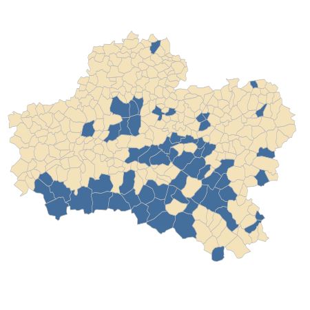 Répartition de Agrimonia procera Wallr. dans le Loiret