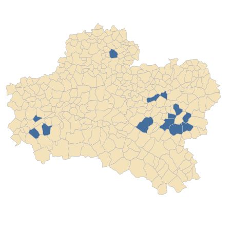 Répartition de Cyclamen hederifolium Aiton dans le Loiret