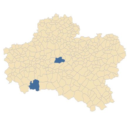 Répartition de Pinus strobus L. dans le Loiret