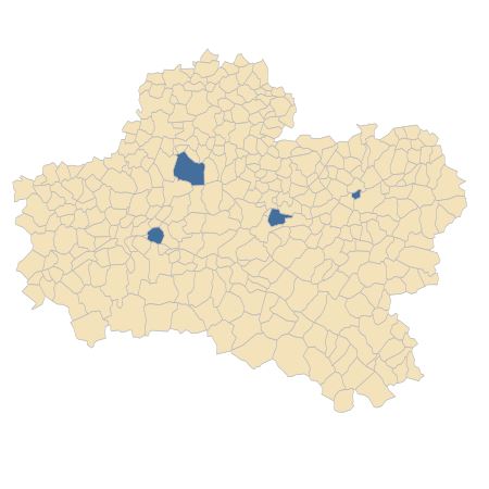 Répartition de Populus x canadensis Moench dans le Loiret