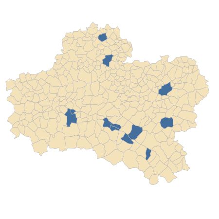 Répartition de Potentilla grandiflora L. dans le Loiret