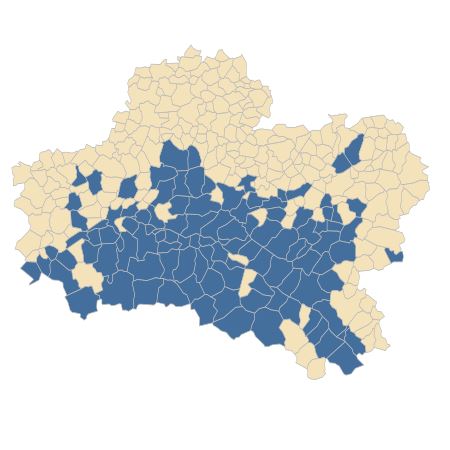 Répartition de Aira caryophyllea L. dans le Loiret