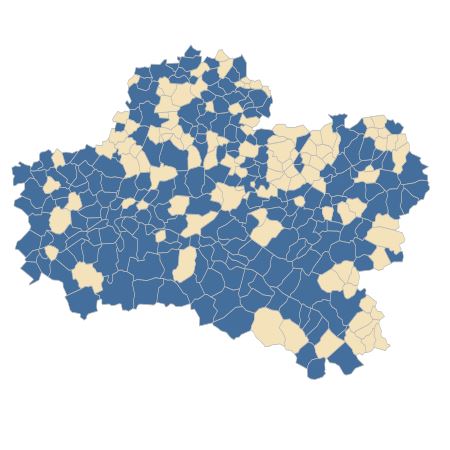 Répartition de Draba verna L. dans le Loiret