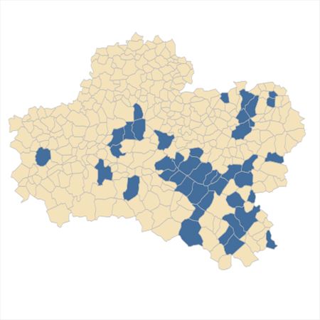 Répartition de Dryopteris dilatata (Hoffm.) A.Gray dans le Loiret