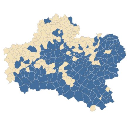 Répartition de Dryopteris filix-mas (L.) Schott dans le Loiret