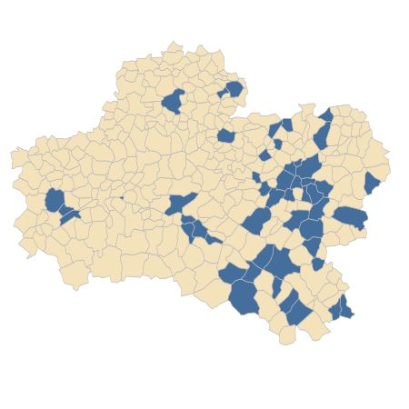 Répartition de Elymus caninus (L.) L. dans le Loiret