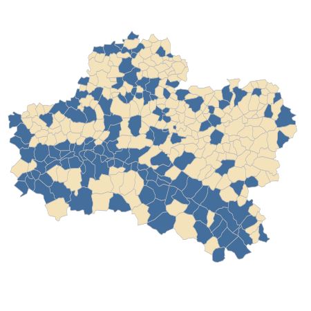 Répartition de Elytrigia campestris (Godr. & Gren.) Kerguélen ex Carreras dans le Loiret