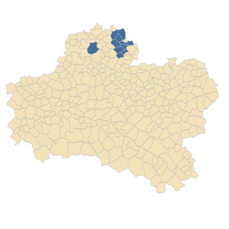 Répartition de Epipactis atrorubens (Hoffm.) Besser dans le Loiret