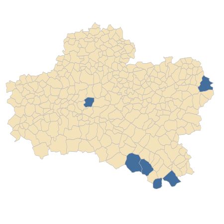 Répartition de Allium ursinum L. dans le Loiret