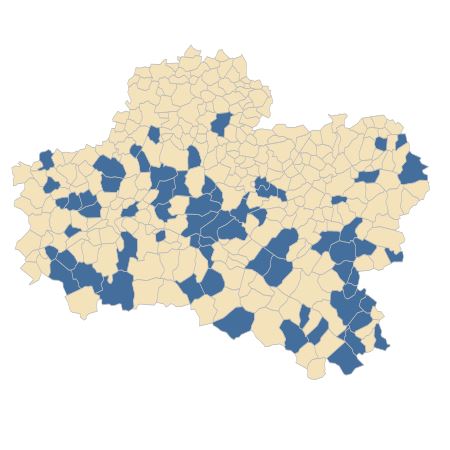 Répartition de Alisma lanceolatum With. dans le Loiret