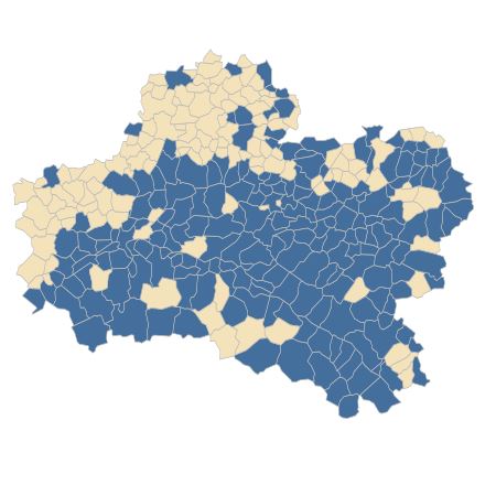 Répartition de Equisetum arvense L. dans le Loiret