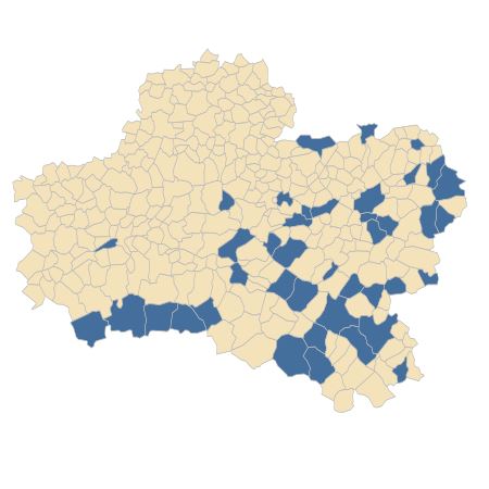 Répartition de Equisetum fluviatile L. dans le Loiret