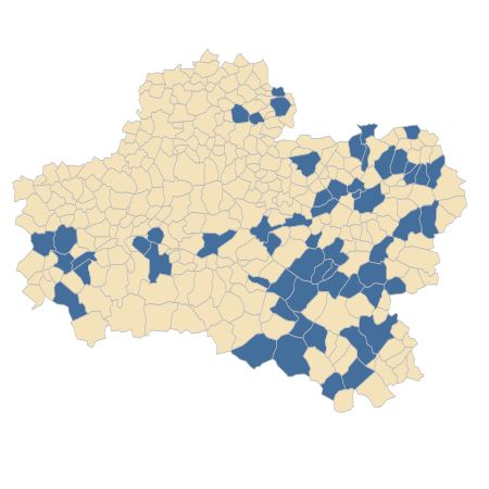 Répartition de Equisetum palustre L. dans le Loiret