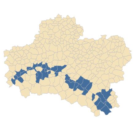 Répartition de Equisetum ramosissimum Desf. dans le Loiret