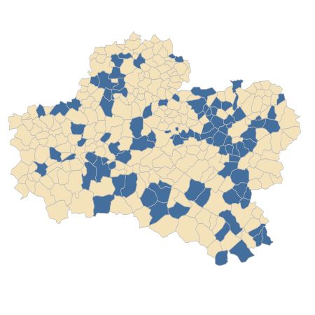 Répartition de Eragrostis minor Host dans le Loiret