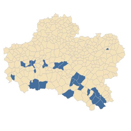 Répartition de Eragrostis pilosa (L.) P.Beauv. dans le Loiret