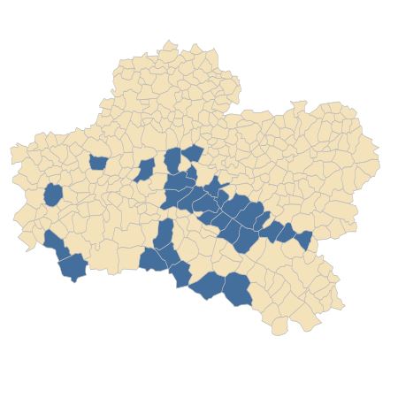 Répartition de Erica tetralix L. dans le Loiret