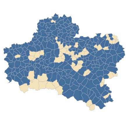 Répartition de Eryngium campestre L. dans le Loiret